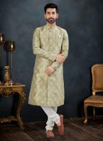 Banarasi Silk Pista Green Traditional Wear Weaving Kurta Pajama